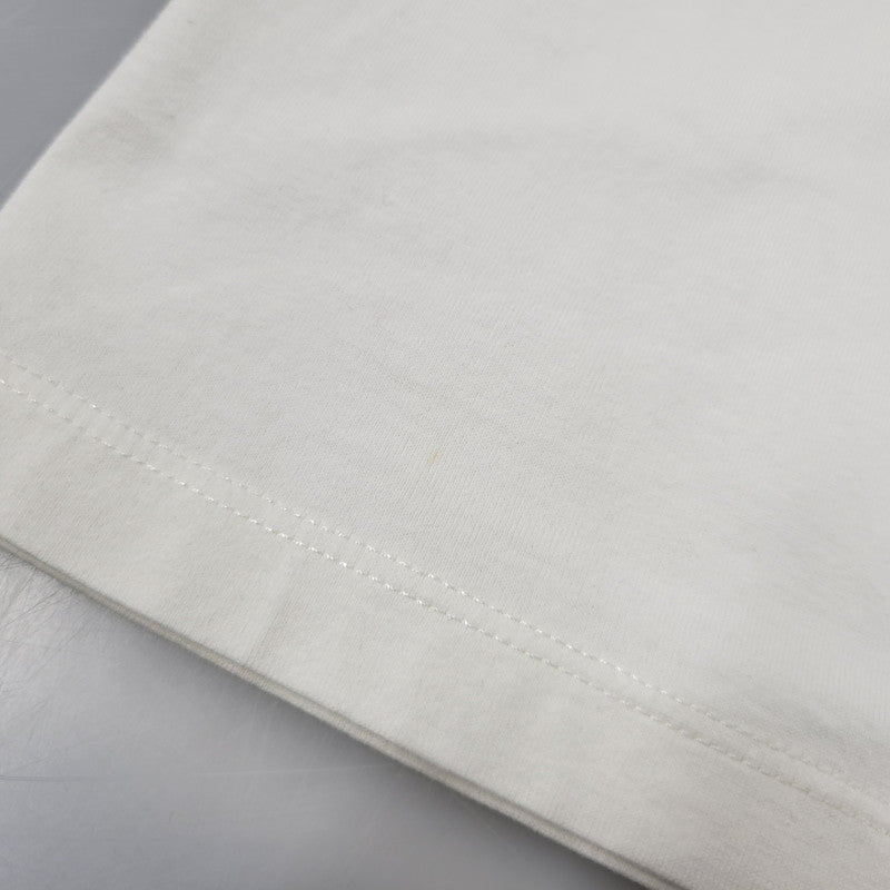 【中古品】【メンズ】 CELINE セリーヌ 2X681671Q シルクスクリーンプリントルーズフィットクルーネックTシャツ 半袖 トップス 141-260210-as-01-izu サイズ:S カラー:ホワイト 万代Net店