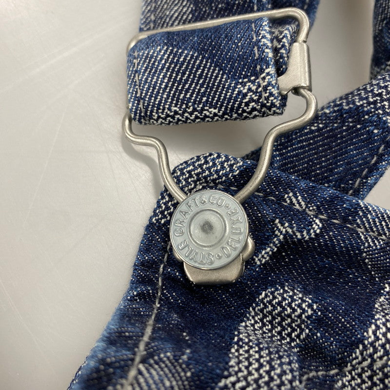 【中古品】【メンズ】 EVISU エヴィス JACQUARD DENIM OVERALL ジャガード デニム オーバーオール 156-260216-as-13-izu サイズ:32 カラー:インディゴ 万代Net店