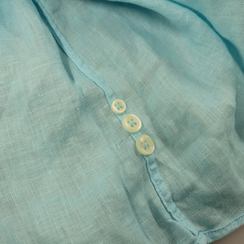 【中古品】【メンズ】 RALPH LAUREN ラルフローレン CUSTOM FIT LINEN BD SHIRT リネン ボタンダウン シャツ 長袖 トップス 146-260218-as-09-izu サイズ:S カラー:ライトブルー 万代Net店