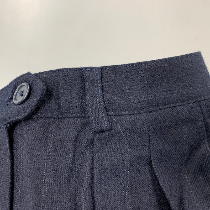 【中古品】【レディース】 LAUREN RALPH LAUREN ローレン ラルフ ローレン 2TUCK STRIPE WOOL SLACKS 2タック ストライプ ウール スラックス USA製 パンツ 168-260220-as-23-izu サイズ:4 カラー:ネイビー 万代Net店