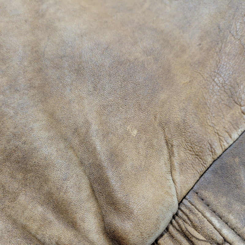 【現状渡し品】【メンズ】 USED SHEEPSKIN A-2 TYPE LEATHER JACKET S-8703 シープスキン A-2タイプ レザージャケット アウター 146-260228-as-20-izu サイズ:XL カラー:ブラウン 万代Net店