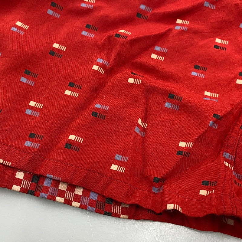 【中古品】【メンズ】 RAYON SQUARE BORDER SHIRT レーヨン スクエア ボーダー シャツ トップス 長袖 145-260304-cs-18-izu サイズ:M カラー:レッド 万代Net店