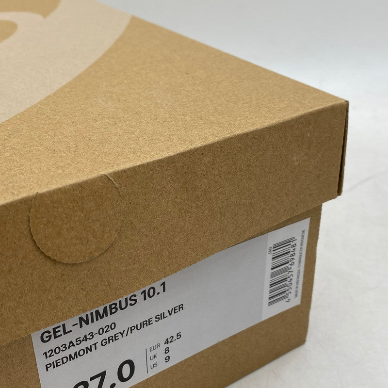 【中古美品】【メンズ】 1203A543-020 GEL-NIMBUS 10.1 ゲル ニンバス スニーカー シューズ 靴 162-260227-cs-02-izu サイズ:27.0cm カラー:PIEDMONT GREY/PURE SILVER 万代Net店