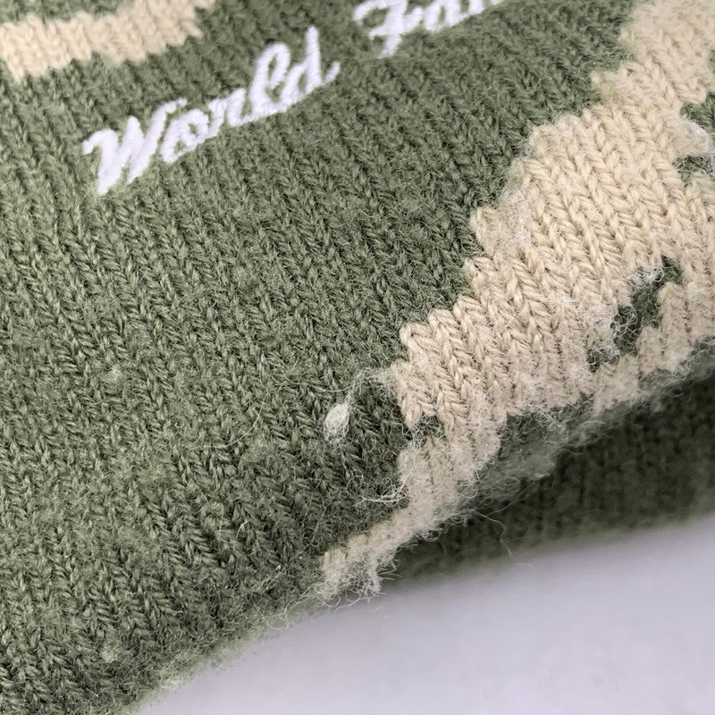 【中古品】【メンズ】 × NEWERA ニューエラ 21FW BOX LOGO BEANIE ボックスロゴ ビーニー 帽子 ニット帽 185-260228-ya-03-izu サイズ:F カラー:カーキ 万代Net店