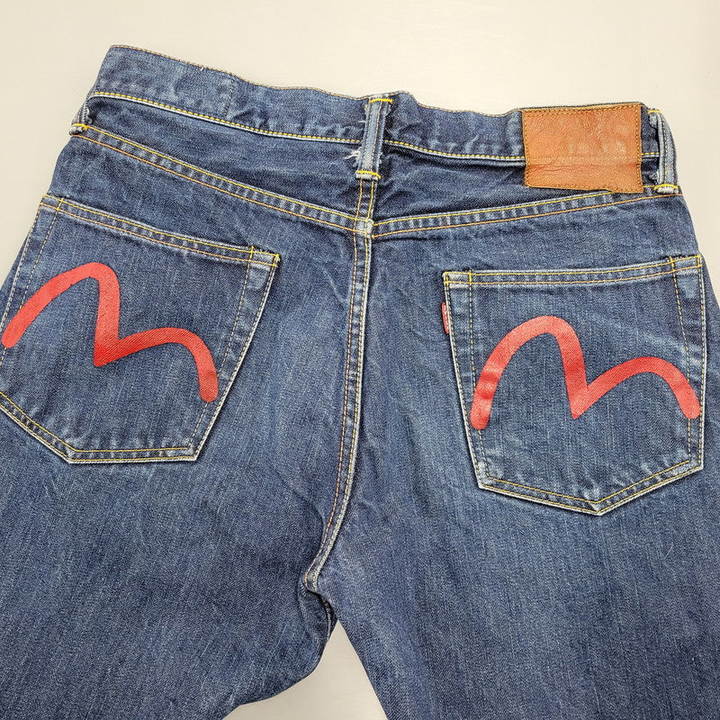 【中古品】【メンズ】 EVISU LOT 9000 エヴィス Wカモメ PRINT DENIM PANTS プリントデニムパンツ ボトムス ズボン 156-260302-tt-01-izu サイズ:32×34 カラー:インディゴ 万代Net店