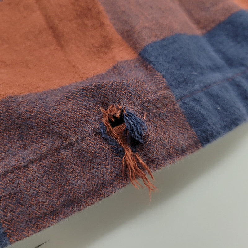【中古品】【メンズ】 STY42400FA21 ORGANIC COTTON FLANNEL SHIRT オーガニック コットン フランネル シャツ トップス 長袖 144-260311-ya-05-izu サイズ:M カラー:BROWN×BLUE 万代Net店
