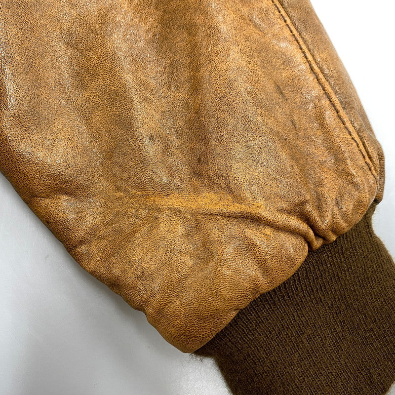 【現状渡し品】【メンズ】 VINTAGE イングランド製 BOHEMIAN PATTERN LEATHER JACKET ボヘミアン パターン レザー ジャケット アウター 146-260305-cs-03-izu サイズ:S カラー:ブラウン 万代Net店