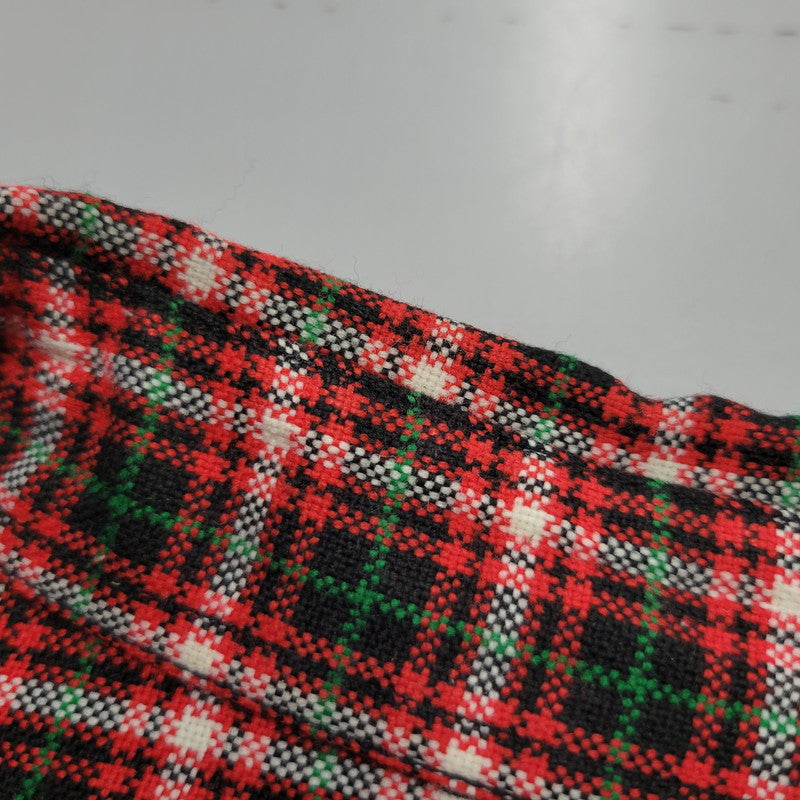 【中古品】【メンズ】 LEATHER PATCH CHECK L/S SHIRT レザー パッチ チェック ロングスリーブ シャツ 長袖 トップス 141-260306-as-33-izu サイズ:2 カラー:レッド系 万代Net店