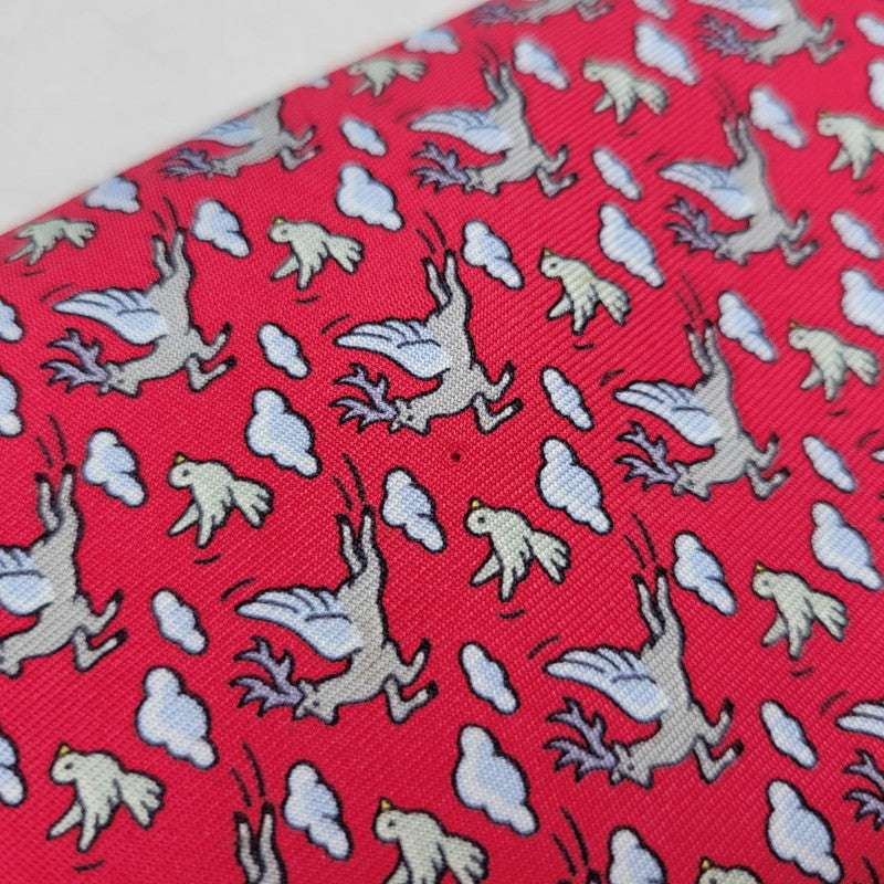 【中古品】【メンズ】 SILK REINDEER NECKTIE シルク レインディア ネクタイ 183-260311-cs-10-izu カラー:レッド 万代Net店