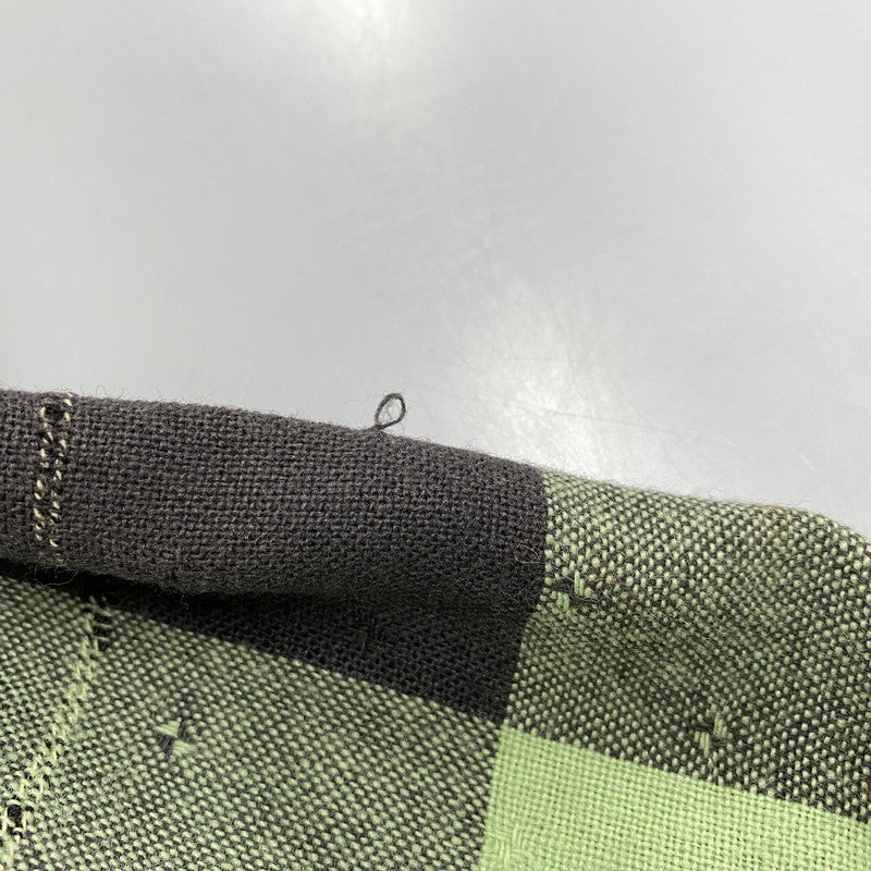 【中古品】【メンズ】 VINTAGE OPEN COLLAR CHECK LS SHIRT オープン カラー チェック ロングスリーブ シャツ トップス 長袖 146-260309-kh-08-izu カラー:ライトグリーン×ブラック 万代Net店