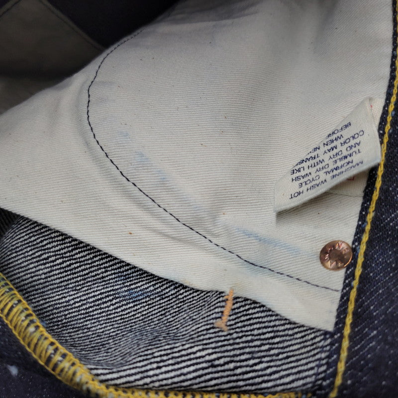 【中古品】【メンズ】 YAMANE DELUXE ヤマネデラックス HAYAOKI BUTTON FLY DENIM PANTS ボタンフライ デニムパンツ ジーンズ ボトムス 156-260314-as-15-izu サイズ:34×35 カラー:インディゴ 万代Net店