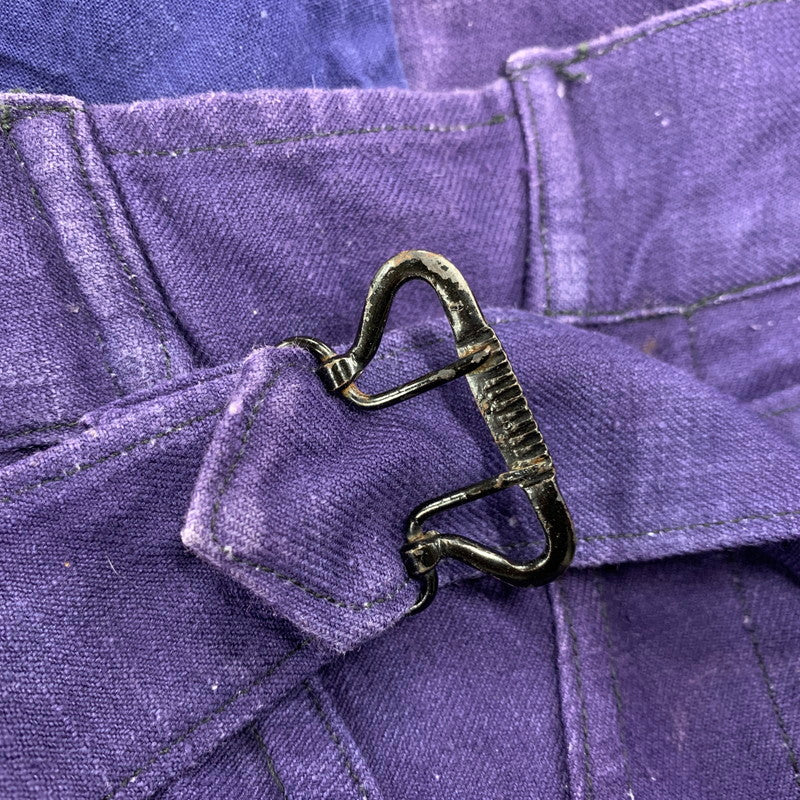 【中古品】【メンズ】 FRENCH ARMY フレンチ アーミー 40S メタルボタン 針刺しシンチバック WORK TROUSERS ワーク トラウザーズ ボトムス ズボン 157-260322-cs-08-izu サイズ:108 L カラー:パープル 万代Net店