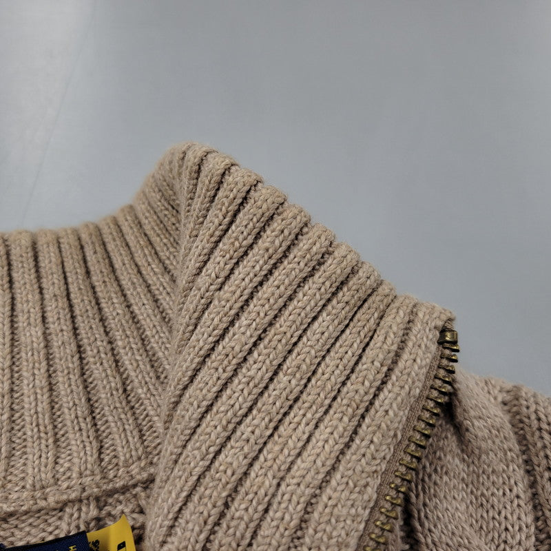 【中古品】【メンズ】 BROWN PONY HALF ZIP CABLE KNIT ブラウンポニー ハーフジップ ケーブルニット 長袖 トップス 147-260330-as-17-izu サイズ:XL カラー:ベージュ 万代Net店