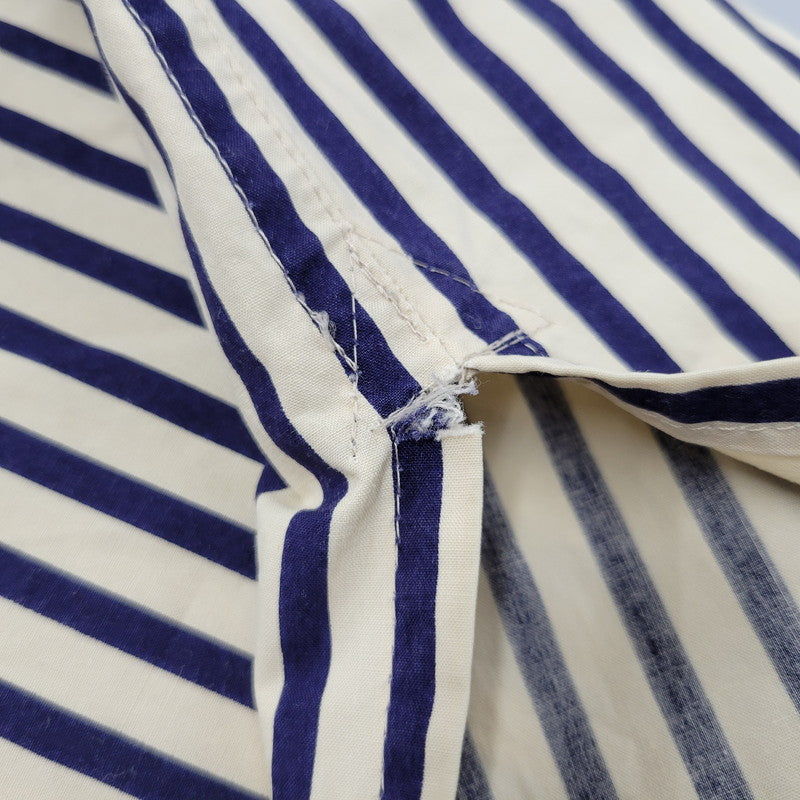 【中古品】【メンズ】 OVERSIZE 2-POCKET L/S SHIRT オーバーサイズ 2ポケット ロングスリーブ シャツ 初期タグ 長袖 ストライプ 140-260330-as-18-izu カラー:ベージュ×ネイビー 万代Net店
