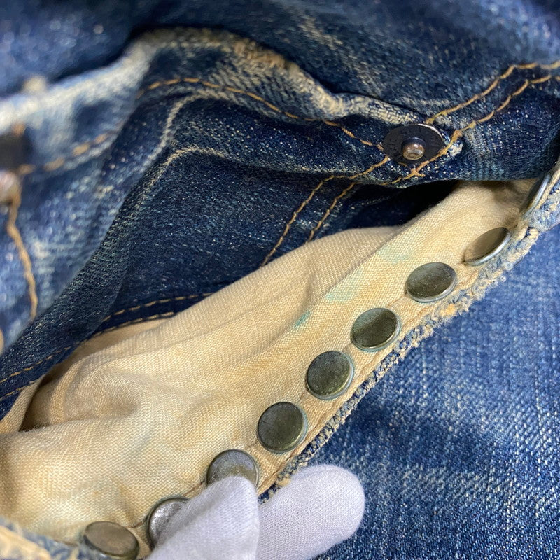 【中古品】【メンズ】 STUDS PAINT BUTTONFLY DENIM PANTS スタッズ ペイント ボタンフライ デニム パンツ ボトムス ズボン 151-260406-cs-01-izu サイズ:34 カラー:インディゴ 万代Net店