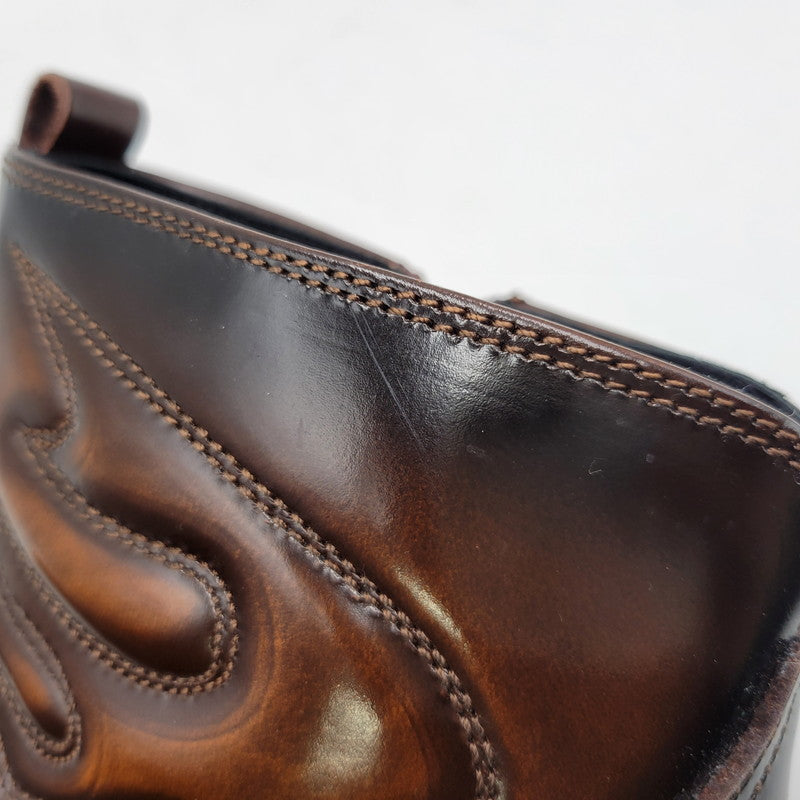 【中古品】【メンズ】 TEXAS VILLAGE テキサスヴィレッジ 5521 WESTERN BOOTS ウエスタンブーツ シューズ 靴 164-260410-ay-01-izu サイズ:26.5 カラー:ブラウン 万代Net店