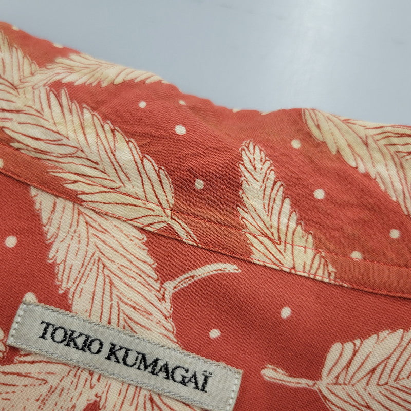 【中古品】【メンズ】 TOKIO KUMAGAI トキオ クマガイ 80’S FEATHER RAYON OPENCOLLAR SHIRT フェザー レーヨン オープンカラー シャツ トップス 半袖 146-260504-ya-14-izu サイズ:M カラー:レッド 万代Net店
