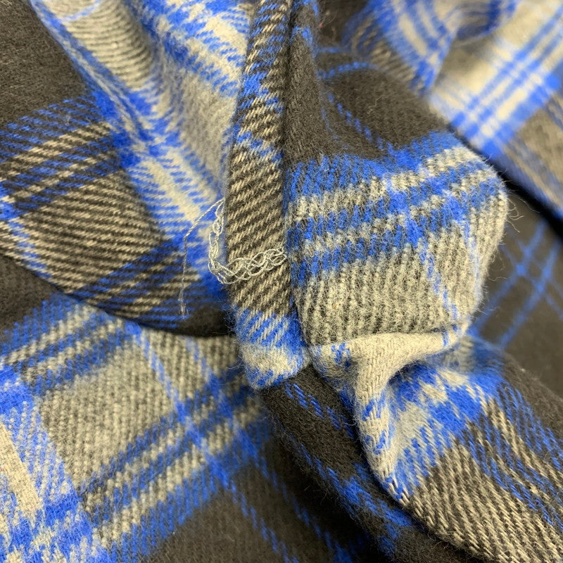 【中古品】【メンズ】 KEY キー USA製 90S HEAVY FLANNEL CHECK LS SHIRT ヘビー フランネル チェック ロングスリーブ シャツ トップス 長袖 146-260517-cs-01-izu サイズ:3XL カラー:ブルー×ブラック 万代Net店