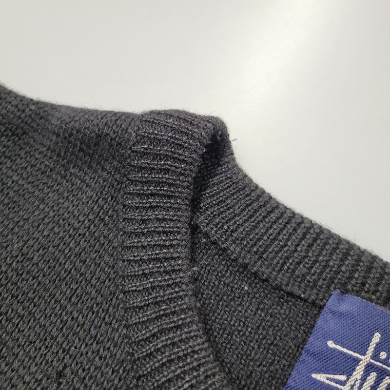 【中古品】【メンズ】 OLD STUSSY オールドステューシー S80 紺タグ 90-00S FRONT LINE KNIT フロント ライン ニット トップス 長袖 142-260511-cs-11-izu サイズ:L カラー:ブラック 万代Net店