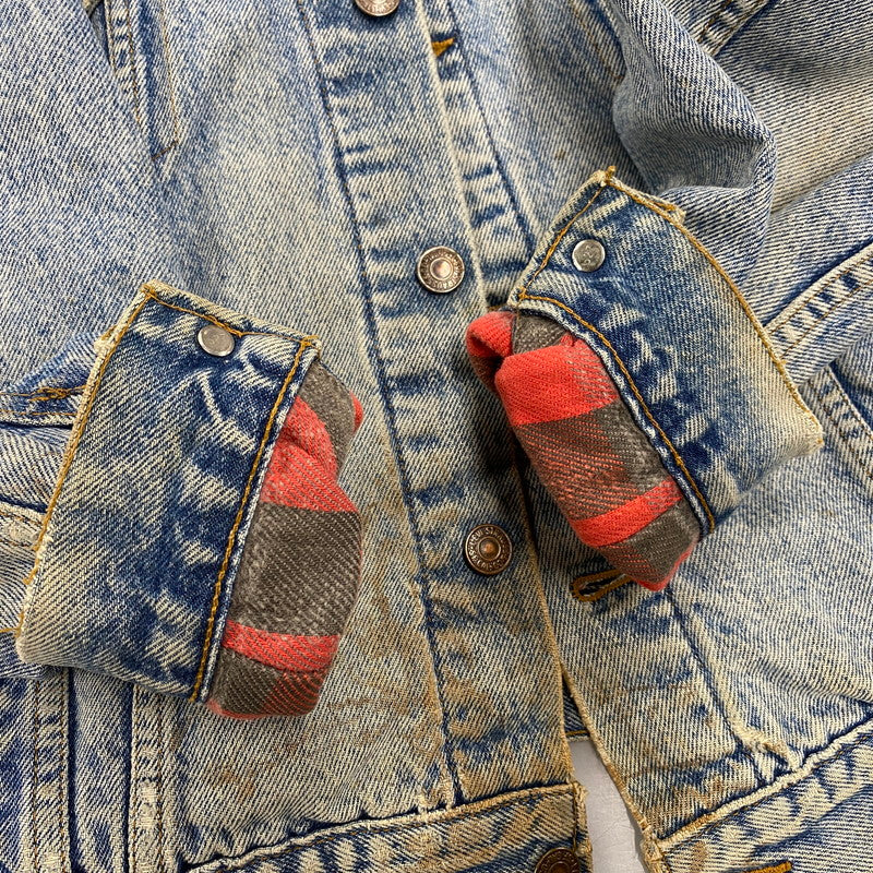 【現状渡し品】【メンズ】 Levi's リーバイス CHECK LINER 4TH DENIM JACKET 70417-0819 チェックライナー デニムジャケット 刻印527 USA製 アウター 146-260516-as-08-izu サイズ:M カラー:インディゴ 万代Net店