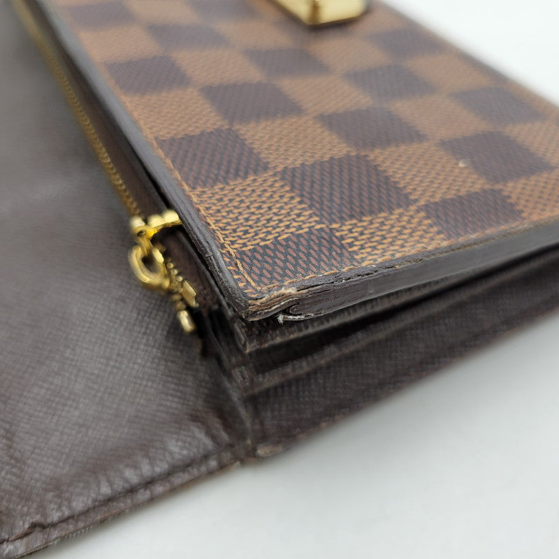 【中古品】【メンズ/レディース】 LOUIS VUITTON ルイ・ヴィトン N61747 CA3192 ダミエ・エベヌ ポルトフォイユ・システィナ 財布 長財布 179-260527-cs-14-izu カラー:ブラウン 万代Net店