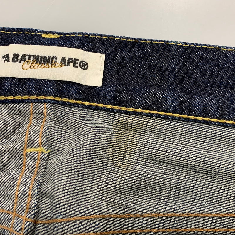 【中古品】【メンズ】 OLD A BATHING APE オールド・ア・ベイシング・エイプ 00S CROWN APE HEAD DENIM PANTS クラウン エイプ ヘッド デニム パンツ ズボン ボトムス 153-260526-ya-13-izu サイズ:S カラー:インディゴ 万代Net店