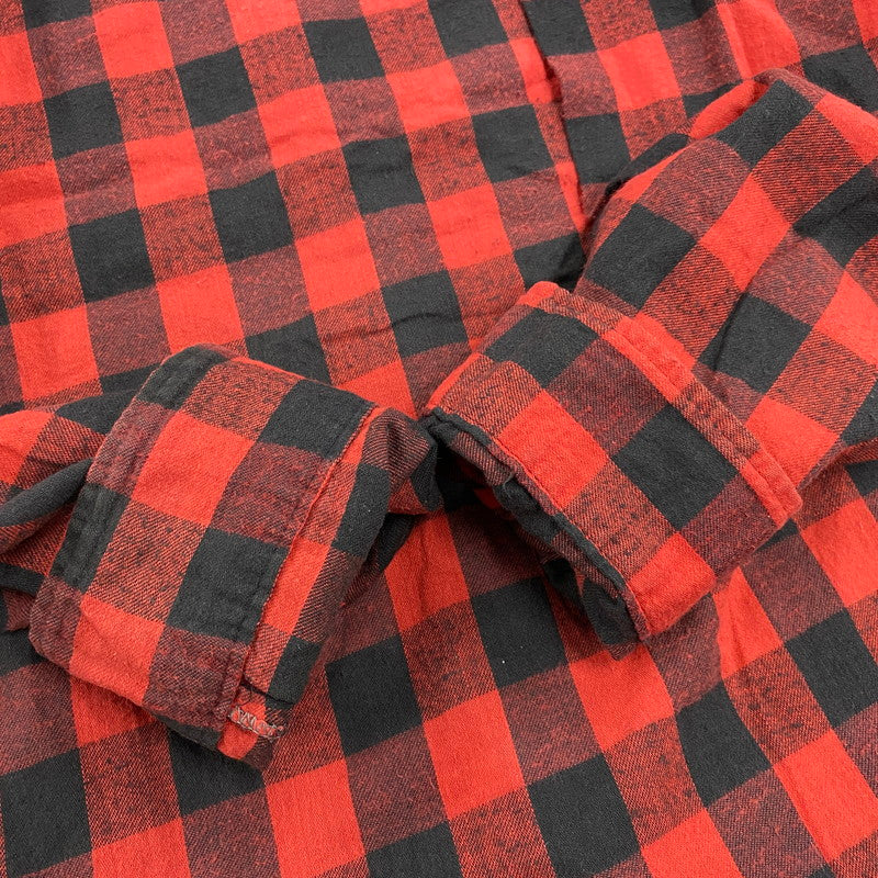 【中古品】【メンズ】 Dakota ダコタ FLANNEL SHIRT フランネルシャツ 三角タグ USA製 チェック 長袖 146-260610-as-06-izu サイズ:M カラー:レッド×ブラック 万代Net店