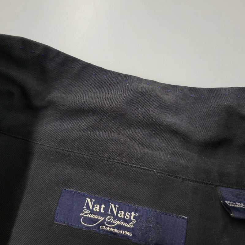 【中古品】【メンズ】 NAT NAST ナットナスト SILK OPEN COLLAR SHIRT シルク オープンカラーシャツ 半袖 トップス 146-260525-as-11-izu サイズ:XXL カラー:ブラック 万代Net店