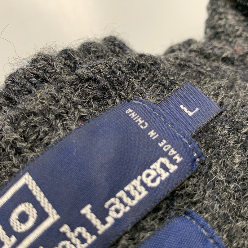 【中古品】【メンズ】 POLO by RALPH LAUREN ポロバイラルフローレン 90’S WOOL KNIT SHIRT ウール ニット シャツ トップス 長袖 146-260528-ya-18-izu サイズ:L カラー:グレー 万代Net店