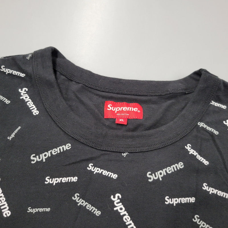 【中古品】【メンズ】 Supreme シュプリーム SCATTER RINGER スキャター リンガー Tシャツ 半袖 トップス 149-260526-as-11-izu サイズ:XL カラー:ブラック 万代Net店