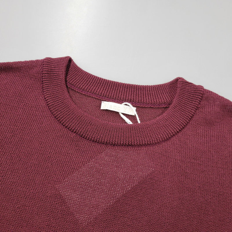 【中古美品】【メンズ】 BLANC YM ブランワイエム WIDE KNIT T-SHIRT BL-26S-KT ワイドニットTシャツ 140-260530-as-14-izu サイズ:S カラー:BURGUNDY 万代Net店