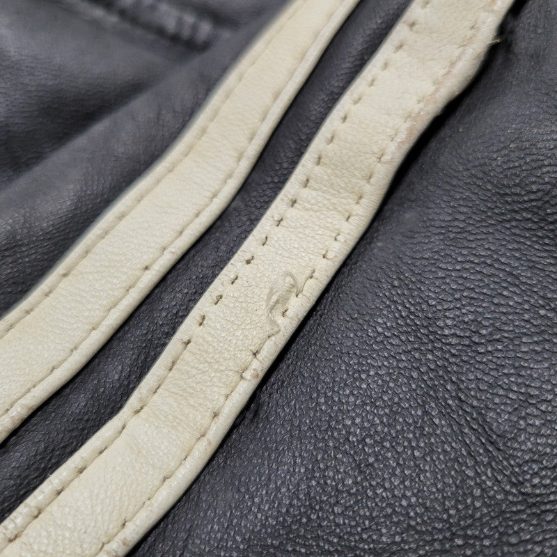【現状渡し品】【メンズ】 BURBERRY BLACK LABEL バーバリーブラックレーベル BMP07-308-09 SHEEPSKIN SIDELINE JACKET シープスキン サイドライン ジャケット アウター 141-260613-ya-01-izu サイズ:L カラー:ブラック 万代Net店