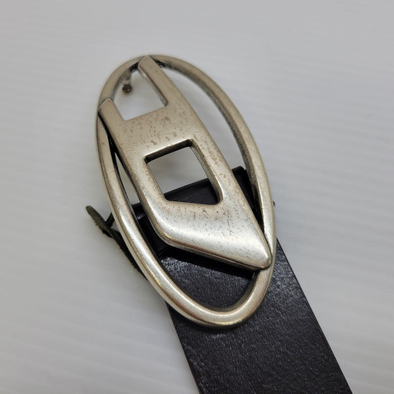 【中古品】【メンズ】 DIESEL ディーゼル X08516 B-1DR COWLEATHER DLOGO BUCKLE BELT カウレザー ディーロゴ バックル ベルト 服飾雑貨 205-260622-cs-10-izu サイズ:80/W32 カラー:ブラック×シルバー 万代Net店