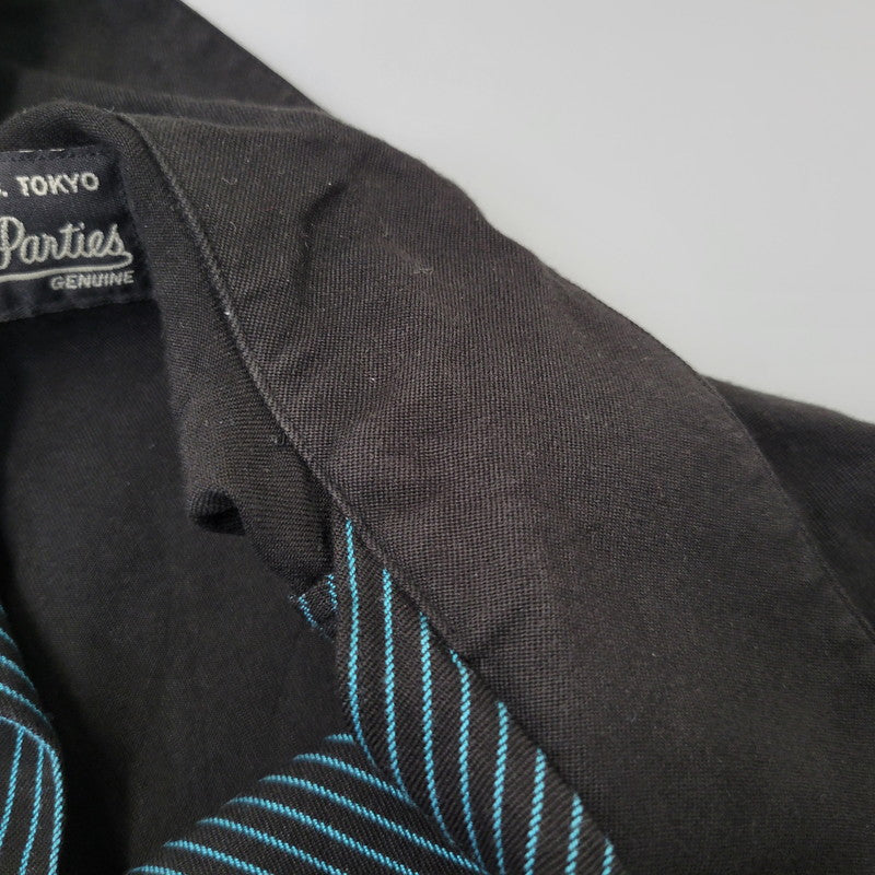 【中古品】【メンズ】 WACKO MARIA ワコマリア LS STRIPE SHIRT ロングスリーブ ストライプ シャツ トップス 長袖 142-260702-cs-03-izu サイズ:M カラー:ブラック×グリーン系 万代Net店
