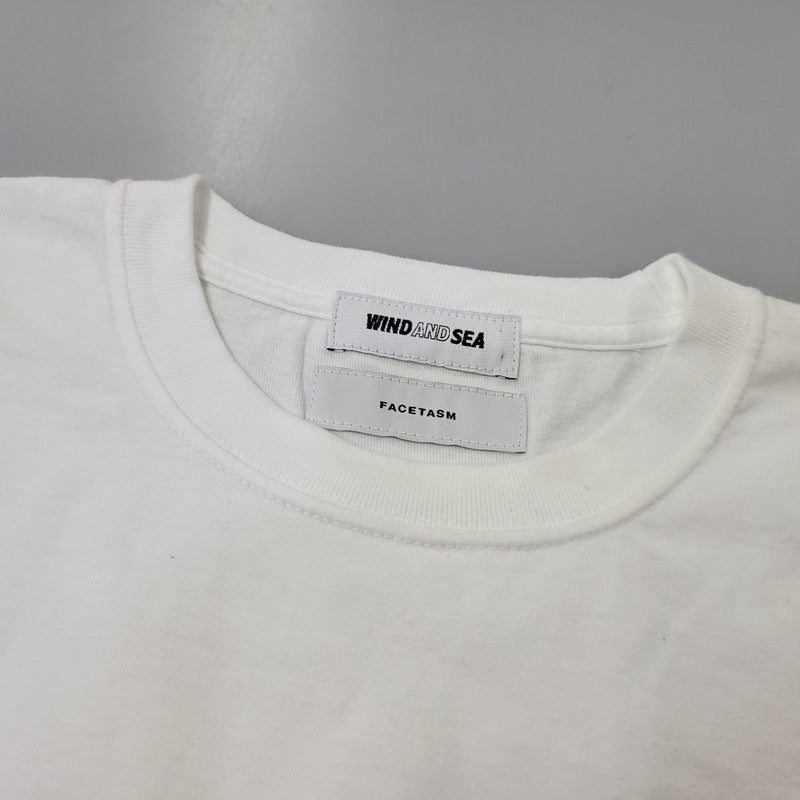 【中古美品】【メンズ】 WIND AND SEA ウィンダンシー × FACETASM ファセッタズム WDS-FACE-03 SS LOGO TEE ショートスリーブ ロゴ Tシャツ トップス 142-260721-kh-03-izu サイズ:XL カラー:ホワイト 万代Net店