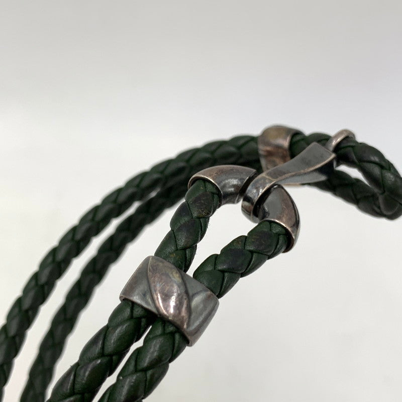 【中古品】【メンズ/レディース】 BOTTEGA VENETA ボッテガヴェネタ AG925 イントレチャート ブレスレット アクセサリー 182-260720-ya-13-izu カラー:グリーン系 万代Net店