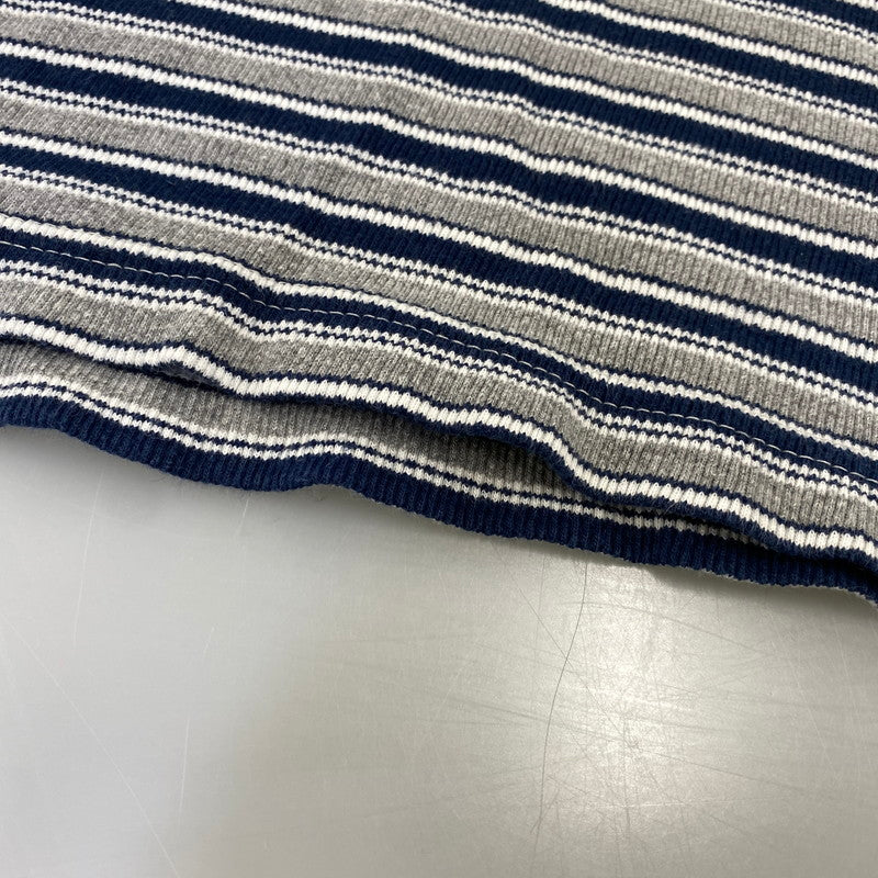 【中古品】【メンズ】 OLD STUSSY オールド ステューシー 紺タグ インド製 BORDER LS POLO SHIRT ボーダー ロングスリーブ ポロ シャツ トップス 長袖 142-260807-cs-03-izu サイズ:S カラー:グレー×ネイビー 万代Net店