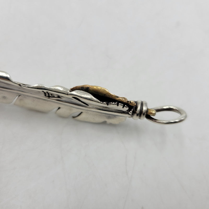 【中古品】【メンズ/レディース】 SAAD サード SV925 BRONZE HEART FEATHER PENDANT TOP ブロンズ ハート フェザー ペンダント トップ アクセサリー 191-260807-cs-21-izu カラー:シルバー 万代Net店