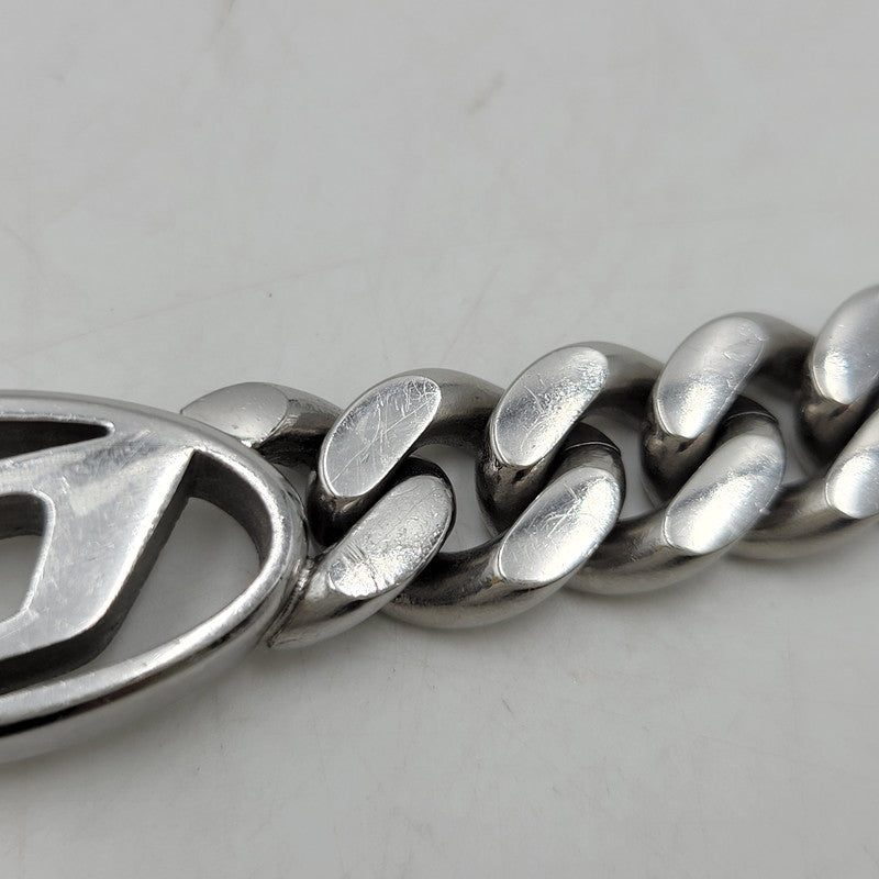 【中古品】【メンズ/レディース】 DIESEL ディーゼル STEEL D LOGO CHAIN BRACELET スチール Dロゴ チェーンブレスレット アクセサリー 192-260830-as-03-izu カラー:シルバー 万代Net店