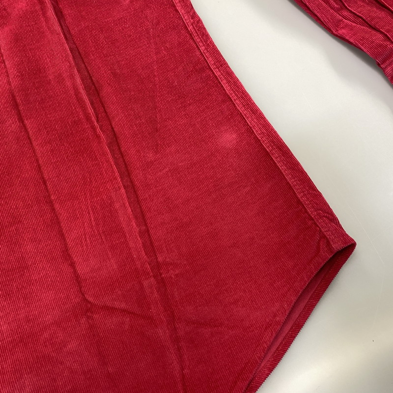 【中古品】【メンズ】 OLD HERMES オールド エルメス CORDUROY LS SHIRT コーデュロイ ロングスリーブ シャツ トップス 長袖 141-260907-cs-09-izu サイズ:41/16 カラー:レッド系 万代Net店