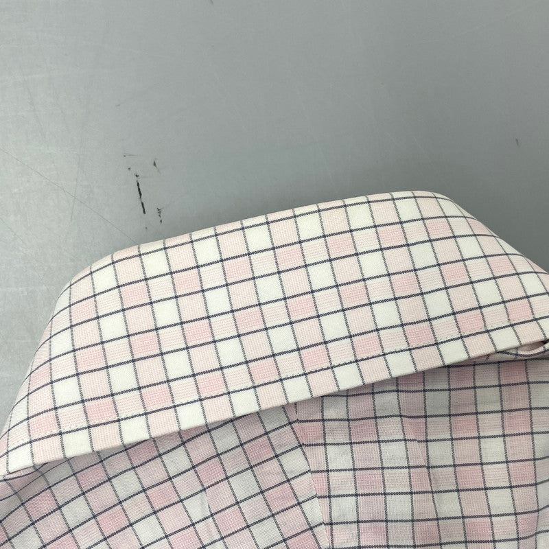 【中古品】【メンズ】 OLD HERMES オールド エルメス 90S CHECK DRESS LS SHIRT チェック ドレス ロングスリーブ シャツ トップス 長袖 141-260907-cs-07-izu サイズ:40-15 3/4 カラー:ピンク系 万代Net店