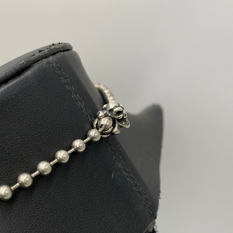 【中古品】【メンズ/レディース】 BILL WALL LEATHER ビルウォールレザー BALL CHAIN SKULL&CB ボールチェーン スカル&クロスボーン ネックレス アクセサリー 192-260919-as-26-izu カラー:シルバー 万代Net店