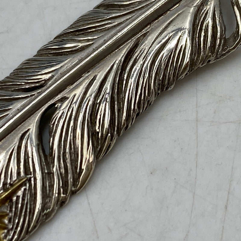 【中古品】【メンズ/レディース】 SAAD サード 925 K18 FEATHER SUN SYMBOL PENDANT TOP フェザー サン シンボル ペンダントトップ アクセサリー 191-260913-as-19-izu カラー:シルバー 万代Net店