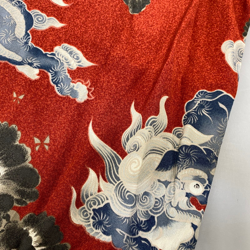 【中古品】【メンズ】 SUN SURF サンサーフ M32692B KARAJISHI BOTAN ALOHA SHIRT 唐獅子 牡丹 アロハ シャツ トップス 半袖 145-260914-cs-12-izu サイズ:M カラー:レッド 万代Net店