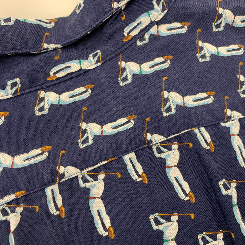 【中古品】【メンズ】 POLO BY RALPH LAUREN ポロバイラルフローレン BERKLEY RAYON OPEN COLLAR SS SHIRT バークリー レーヨン オープン カラー ショートスリーブ シャツ トップス 半袖 146-260918-cs-03-izu サイズ:XXL カラー:ネイビー 万代Net店
