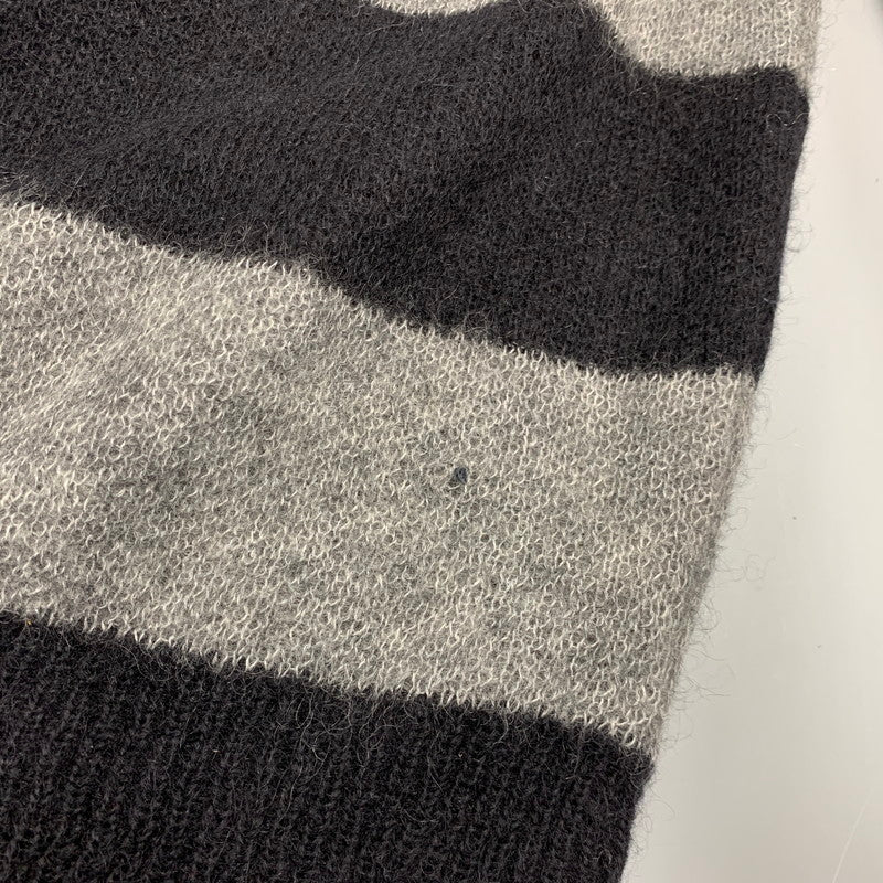 【中古品】【メンズ】 SAINT LAURENT サンローラン 330369 Y1BM1 エディ期 13WA MOHAIR BORDER KNIT CARDIGAN モヘヤ ボーダー ニット カーディガン トップス 長袖 141-260927-ya-02-izu サイズ:S カラー:ブラック×グレー 万代Net店