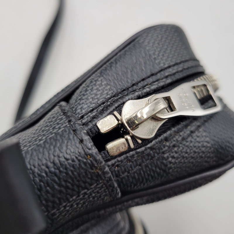 【中古品】【メンズ/レディース】 LOUIS VUITTON ルイ・ヴィトン N41446 ダミエ グラフィット レム カバン 鞄 179-261006-cs-15-izu カラー:ブラック 万代Net店