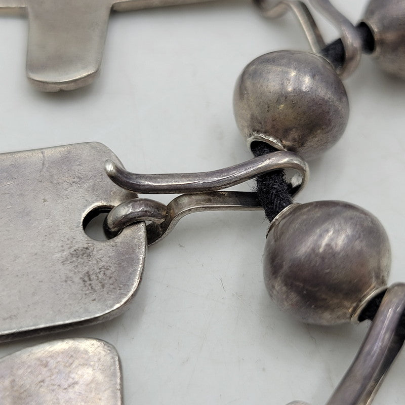 【中古品】【メンズ/レディース】 CIPPY CRAZY HORSE シッピークレイジーホース STERLING TRIPLE CROSS NECKLACE スターリング トリプル クロス ネックレス アクセサリー 191-261019-yn-05-izu カラー:シルバー×ブラック 万代Net店