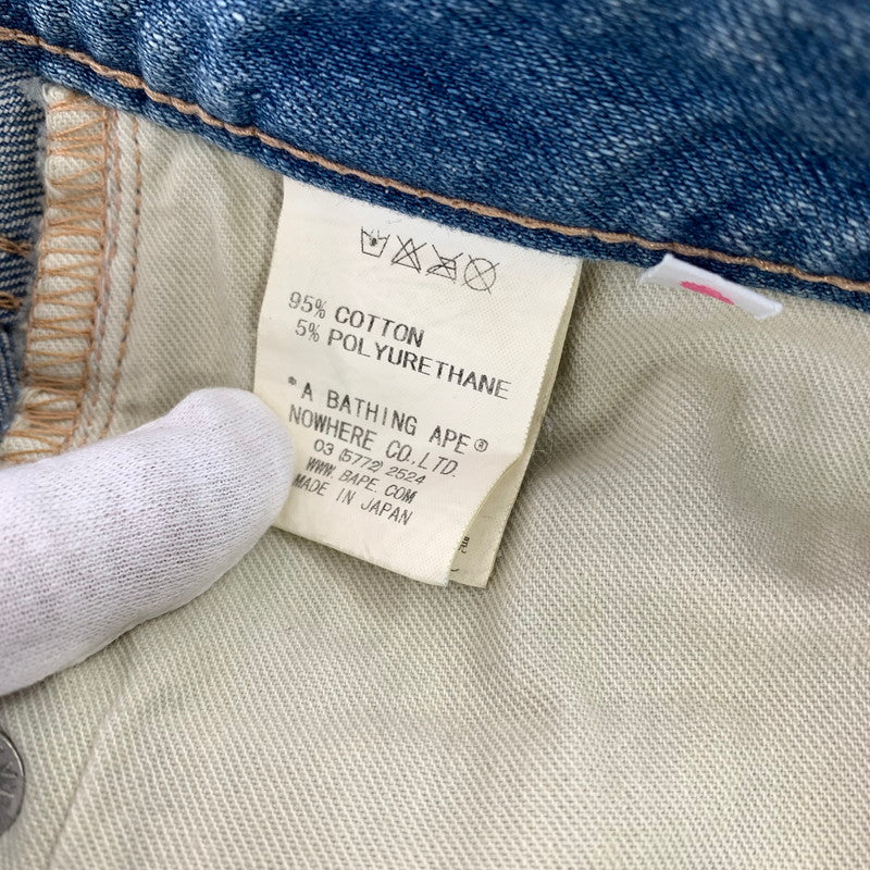 【中古品】【レディース】 A BATHING APE アベイシングエイプ DENIM SHORT PANT デニム ショート パンツ 172-240127-ak-10-fuz サイズ:S カラー:インディゴ 万代Net店