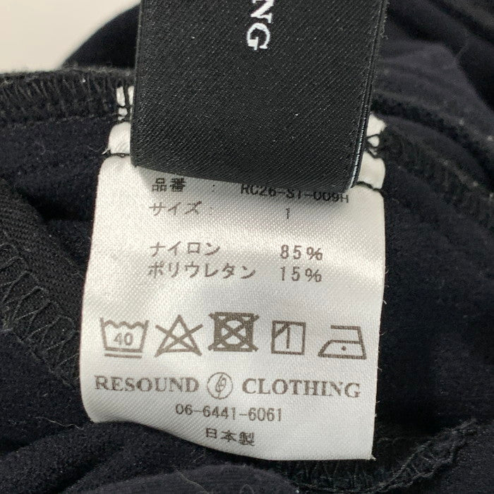 【中古品】【メンズ】 RESOUND CLOTHING RC26-ST-009H JOHNSON LINE HEAT PT ラインパンツ ボトムス ブランド 古着 151-240406-gm-19-fuz サイズ:1 カラー:ブラック 万代Net店